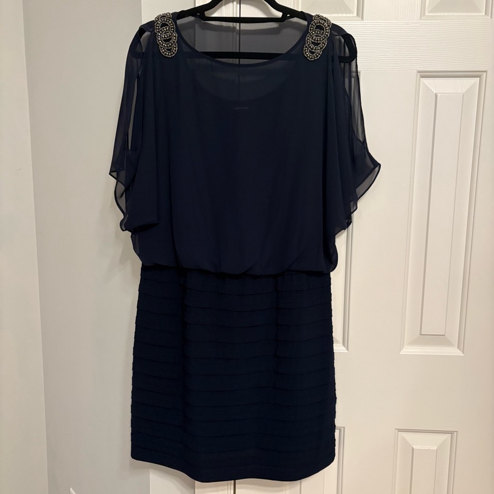 Beautiful Navy R & M Richards’s Blouson Dress